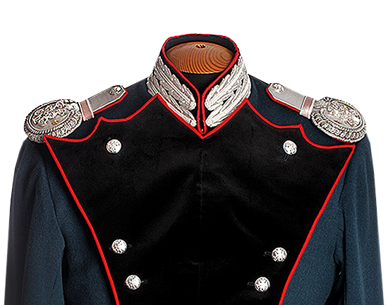 Мундир офицера Лейб-гвардии Саперного батальона обр.1907 года с эполетами. Россия, копия