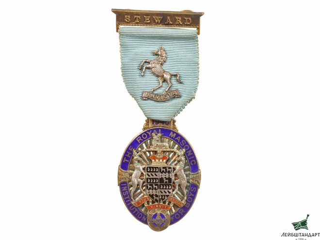 Один из видов Знак выпускника масонского учебного заведения, 1940 год, Великобритания - Увеличенное изображение