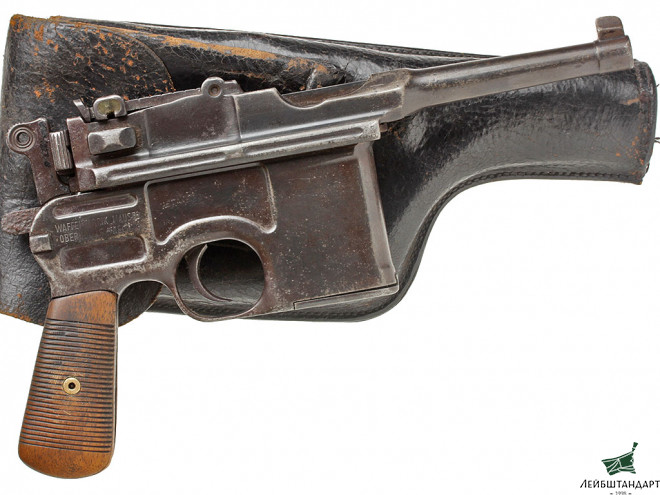 Фотография Пистолет "Маузер" (Mauser) - модель "Боло" в кобуре, Германия - Увеличенное изображение