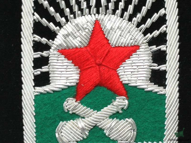 Изображение Нарукавный знак артиллерии РККА обр.1922 г., серебряный прибор. РСФСР, копия - Увеличенное изображение