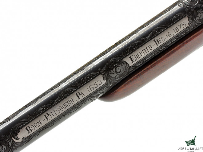 Купить Кавалерийский карабин Спрингфилд обр.1873 года (Springfield M1873 "Trapdoor" Carbine) в памятном заказном исполнении, в футляре. США - Увеличенное изображение